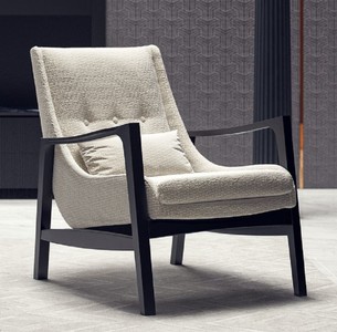 Casa Padrino sillón de lujo crema blanco / negro mate 71 x 78 x A. 92 cm - Sillón de salón - Sillón de hotel - Muebles de salón - Muebles de hotel - Muebles de lujo - Interiores de lujo