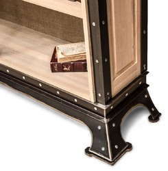 Luxus Industrie Stil Schrank Bücherschrank Naturfarben Schwarz Luxury industrial Style Cabinet Bookcase Natural Black
