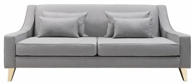 Casa Padrino sofá neoclásico de lujo gris / oro 202 x 94 x A. 85 cm - Sofá de salón - Sofá de hotel - Muebles de salón - Muebles de hotel - Muebles de lujo - Muebles neoclásicos