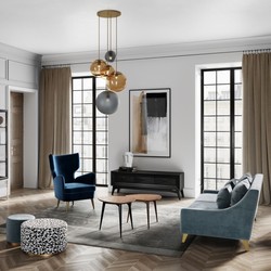Luxus Neoklassik Wohnzimmer Sofa Hellblau Gold Luxury Neoclassic Living Room Sofa Light Blue Gold