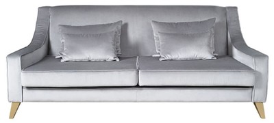Casa Padrino sofá neoclásico de lujo plata / oro 202 x 94 x A. 85 cm - Sofá de salón - Sofá de hotel - Muebles de salón - Muebles de hotel - Muebles de lujo - Muebles neoclásicos