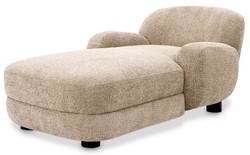 Casa Padrino Luxury Chaise Longue Sand / Black 95 x 170 x H. 69 cm - Living Room Recliner - Recamier - Living Room Furniture - Luxury Furniture - Luxury Quality