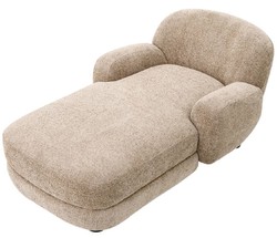Casa Padrino Luxury Chaise Longue Sand / Black 95 x 170 x H. 69 cm - Living Room Recliner - Recamier - Living Room Furniture - Luxury Furniture - Luxury Quality