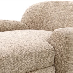 Casa Padrino Luxury Chaise Longue Sand / Black 95 x 170 x H. 69 cm - Living Room Recliner - Recamier - Living Room Furniture - Luxury Furniture - Luxury Quality