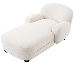 Casa Padrino Chaise Longue di Lusso Bianco / Nero 95 x 170 x A. 69 cm - Reclinabile Soggiorno - Recamier - Mobili Soggiorno - Mobili di Lusso - Qualità di Lusso