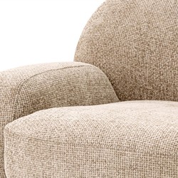 Casa Padrino luxury swivel armchair sand / brass 95 x 90 x H. 70 cm - Living room armchair - Hotel armchair - Living room furniture - Hotel furniture - Luxury furniture - Luxury quality