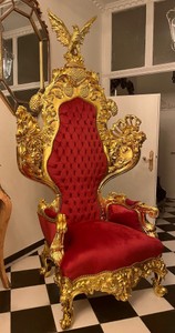 Casa Padrino fauteuil trône baroque avec noble sculpture d'aigle bordeaux rouge / or - Fauteuil royal fait main baroque - Magnifique fauteuil de mariage - Fauteuil baroque géant - Meuble baroque Casa Padrino fauteuil trône baroque avec noble sculpture d'aigle bordeaux rouge / or - Fauteuil royal fait main baroque - Magnifique fauteuil de mariage - Fauteuil baroque géant - Meuble baroque