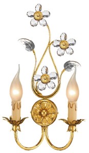 Casa Padrino lampada da parete doppio di lusso oro con patina 24 x 12 x A. 43 cm - Elegante lampada da parete in stile barocco - Luci barocche - Qualità di lusso - Fatto in Italia