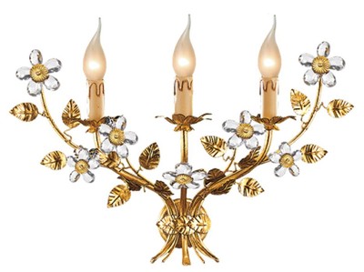 Casa Padrino lampada da parete di lusso oro con patina 52 x 20 x A. 35 cm - Elegante lampada da parete in stile barocco con pregiato vetro di Murano - Luci barocche - Fatto in Italia