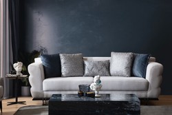 Luxus Wohnzimmer Hotel Sofa Grau Schwarz Luxury Living Room Hotel Sofa Gray Black