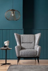 Casa Padrino poltrona di lusso grigio / nero 92 x 90 x A. 91 cm - Poltrona soggiorno - Poltrona hotel - Mobile soggiorno - Mobile hotel - Mobile di lusso - Arredi lusso