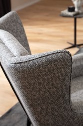 Casa Padrino poltrona di lusso grigio / nero 92 x 90 x A. 91 cm - Poltrona soggiorno - Poltrona hotel - Mobile soggiorno - Mobile hotel - Mobile di lusso - Arredi lusso