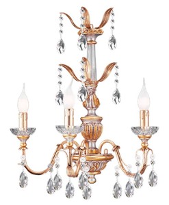 Casa Padrino lampada da parete barocco di lusso oro con patina / argento 45 x 28 x A. 64 cm - Elegante lampada da parete in stile barocco - Luci barocche - Fatto in Italia