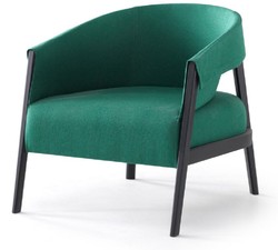 Casa Padrino luxury armchair green / black 73 x 80 x H. 75 cm - Living room armchair - Hotel armchair - Living room furniture - Hotel furniture - Luxury furniture - Luxury furnishings