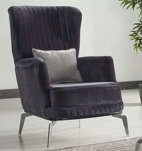 Casa Padrino luxury armchair purple / black / silver 70 x 75 x H. 80 cm - Living room armchair - Hotel armchair - Living room furniture - Hotel furniture - Luxury furniture - Luxury furnishings