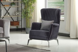 Casa Padrino sillón de lujo púrpura / negro / plata 70 x 75 x A. 80 cm - Sillón de salón - Sillón de hotel - Muebles de salón - Muebles de hotel - Muebles de lujo - Interiores de lujo