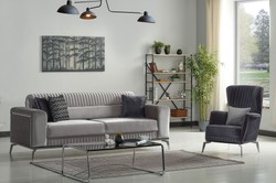 Casa Padrino sillón de lujo púrpura / negro / plata 70 x 75 x A. 80 cm - Sillón de salón - Sillón de hotel - Muebles de salón - Muebles de hotel - Muebles de lujo - Interiores de lujo