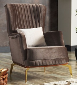 Casa Padrino luxury armchair brown / gold 70 x 75 x H. 80 cm - Living room armchair - Hotel armchair - Living room furniture - Hotel furniture - Luxury furniture - Luxury furnishings