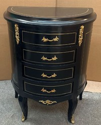 Casa Padrino cómoda barroco con 4 cajones negro / oro - Cómoda de madera maciza hecha a mano en estilo barroco - Muebles barrocos hechos a mano - Noble y Magnífico