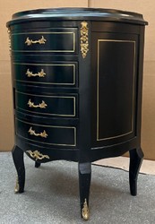 Casa Padrino cómoda barroco con 4 cajones negro / oro - Cómoda de madera maciza hecha a mano en estilo barroco - Muebles barrocos hechos a mano - Noble y Magnífico