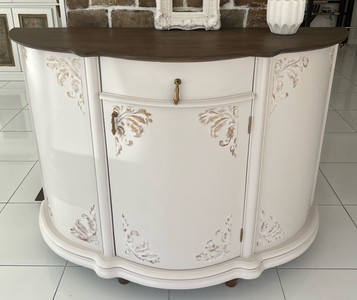 Casa Padrino credenza barocco di lusso crema / marrone - Armadio in legno massello in stile barocco con cassetto e anta - Mobili di lusso in stile barocco - Mobili barocchi - Nobile e Magnifico