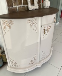 Casa Padrino credenza barocco di lusso crema / marrone - Armadio in legno massello in stile barocco con cassetto e anta - Mobili di lusso in stile barocco - Mobili barocchi - Nobile e Magnifico