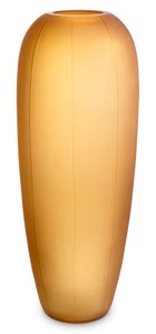 Casa Padrino luxury glass vase amber Ø 22 x H. 65 cm - Mouth blown flower vase - Round decorative flower vase - Decorative accessories - Decorative glass vases - Luxury accessories