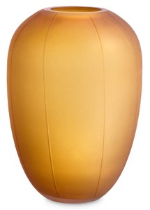 Casa Padrino luxury glass vase amber Ø 24 x H. 35 cm - Mouth blown flower vase - Round decorative flower vase - Decorative accessories - Decorative glass vases - Luxury accessories