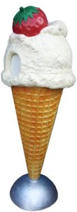 Casa Padrino luxury decorative ice cream cone / waste bin multicolored H. 170 cm - Large decorative ice cream - XXL deco ice cream - Gastronomy decoration - Ice cream parlor decoration