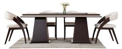 Casa Padrino Luxus Esstisch Dunkelbraun 200 x 100 x H. 79 cm - Verspiegelter Massivholz Küchentisch - Esszimmer Möbel - Luxus Möbel - Luxus Einrichtung