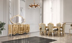 Casa Padrino table à manger baroque de luxe or antique - Table de cuisine rectangulaire de style baroque - Meuble de salle à manger baroque de luxe - Ameublement baroque