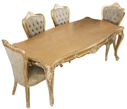 Casa Padrino table à manger baroque de luxe or antique - Table de cuisine rectangulaire de style baroque - Meuble de salle à manger baroque de luxe - Ameublement baroque