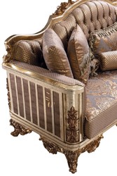 Casa Padrino divano barocco di lusso rame / argento antico / oro - Divano da salotto in stile barocco con motivo elegante - Mobili da soggiorno di lusso in stile barocco - Mobili barocchi