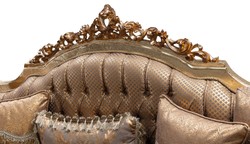 Casa Padrino divano barocco di lusso rame / argento antico / oro - Divano da salotto in stile barocco con motivo elegante - Mobili da soggiorno di lusso in stile barocco - Mobili barocchi