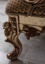 Casa Padrino luxury baroque armchair copper / antique silver / gold - Baroque style living room armchair with pattern - Luxury living room furniture in baroque style - Baroque furniture