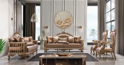Casa Padrino luxury baroque armchair copper / antique silver / gold - Baroque style living room armchair with pattern - Luxury living room furniture in baroque style - Baroque furniture