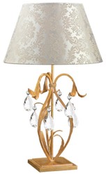 Casa Padrino lampe de table baroque de luxe en cristal or / blanc / argent Ø 40 x H. 67 cm - Magnifique lampe de bureau de style baroque avec verre fin en cristal de Bohême - Fabriquée en Italie