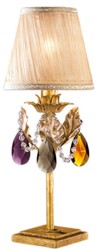 Luxus Barock Kristallglas Tischleuchte Antik Gold Mehrfarbig Creme Luxury Baroque Crystal Glass Table Lamp Antique Gold Multicolored Cream