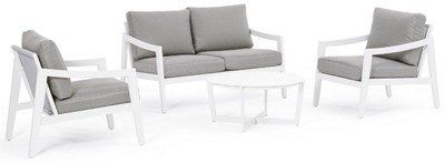 Luxus Garten Terrassen Möbel Set Grau Weiß Luxury Garden Terraces Furniture Set Gray White