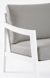 Casa Padrino ensemble de jardin de luxe gris / blanc - 1 Canapé de Jardin & 2 Fauteuils de Jardin & 1 Table de Jardin - Mobilier de jardin - Mobilier de terrasse - Mobilier de luxe