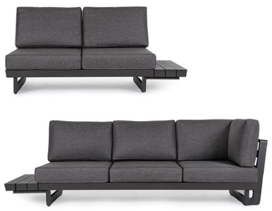 Casa Padrino Luxus Garten Ecksofa Anthrazit H. 80 cm - Modulares Garten Sofa - Terrassen Sofa - Garten Möbel - Terrassen Möbel - Outdoor Möbel - Hotel Möbel - Luxus Möbel
