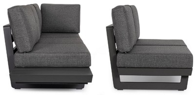 Casa Padrino Luxus Garten Ecksofa Anthrazit H. 80 cm - Modulares Garten Sofa - Terrassen Sofa - Garten Möbel - Terrassen Möbel - Outdoor Möbel - Hotel Möbel - Luxus Möbel