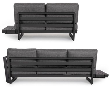 Casa Padrino Luxus Garten Ecksofa Anthrazit H. 80 cm - Modulares Garten Sofa - Terrassen Sofa - Garten Möbel - Terrassen Möbel - Outdoor Möbel - Hotel Möbel - Luxus Möbel