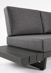Casa Padrino Luxus Garten Ecksofa Anthrazit H. 80 cm - Modulares Garten Sofa - Terrassen Sofa - Garten Möbel - Terrassen Möbel - Outdoor Möbel - Hotel Möbel - Luxus Möbel