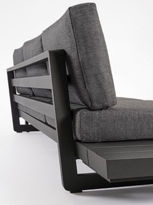 Casa Padrino Luxus Garten Ecksofa Anthrazit H. 80 cm - Modulares Garten Sofa - Terrassen Sofa - Garten Möbel - Terrassen Möbel - Outdoor Möbel - Hotel Möbel - Luxus Möbel