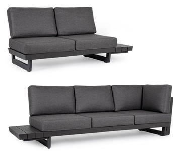 Casa Padrino Luxus Garten Ecksofa Anthrazit H. 80 cm - Modulares Garten Sofa - Terrassen Sofa - Garten Möbel - Terrassen Möbel - Outdoor Möbel - Hotel Möbel - Luxus Möbel