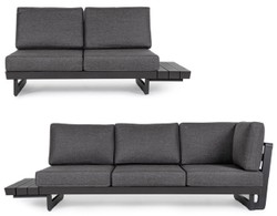 Casa Padrino canapé d'angle de jardin de luxe anthracite H. 80 cm - Canapé de jardin modulable - Canapé de terrasse - Salon de jardin - Mobilier de terrasse - Mobilier extérieur - Mobilier de luxe