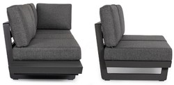 Casa Padrino canapé d'angle de jardin de luxe anthracite H. 80 cm - Canapé de jardin modulable - Canapé de terrasse - Salon de jardin - Mobilier de terrasse - Mobilier extérieur - Mobilier de luxe