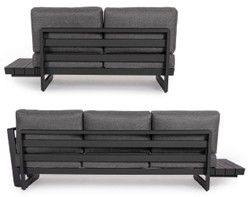 Casa Padrino canapé d'angle de jardin de luxe anthracite H. 80 cm - Canapé de jardin modulable - Canapé de terrasse - Salon de jardin - Mobilier de terrasse - Mobilier extérieur - Mobilier de luxe