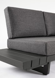 Casa Padrino canapé d'angle de jardin de luxe anthracite H. 80 cm - Canapé de jardin modulable - Canapé de terrasse - Salon de jardin - Mobilier de terrasse - Mobilier extérieur - Mobilier de luxe